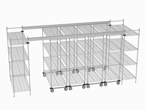 Metro TT16-E2460M2460C 192" W x 60" D Chrome Wire Shelving Overhead Top-Track EZ Order Model