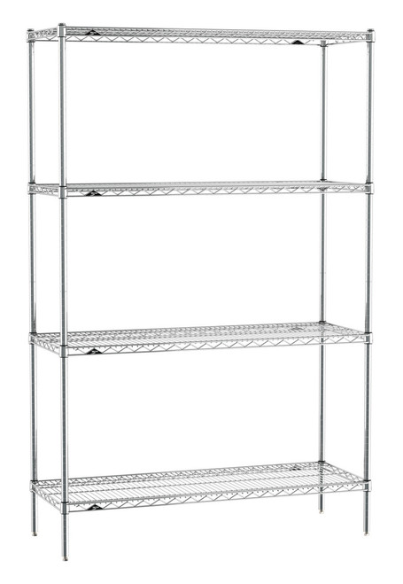 Metro EZ1848NC-4 48" W x 18" D Chrome 4 Wire Shelves Super Erecta Convenience Pak Shelving Unit