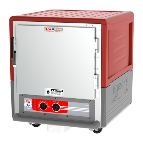 Metro C533-HLFS-U C5 3 Series Red Undercounter Insulated Heated Holding Cabinet with Solid Door and Universal Wire Slides - 120 Volts