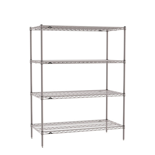 Metro SE-244863K4-S-4 48" W x 24" D x 63" H Gray Epoxy Coated Super Erecta Starter Shelving Unit