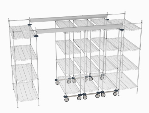Metro TT10-E2160M1860P 120" W x 60" D Polymer Wire Shelving Overhead Top-Track EZ Order Model