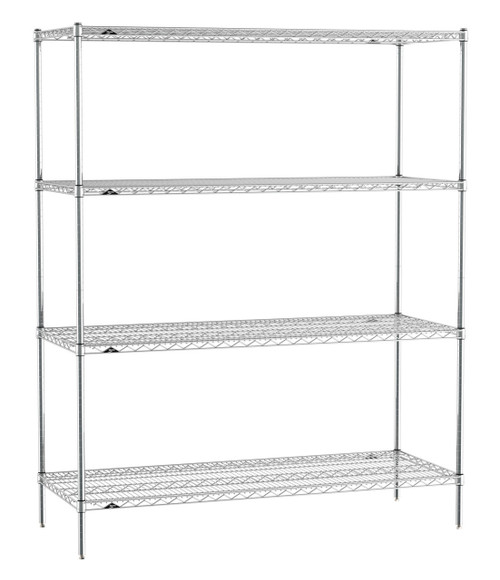 Metro EZ2460NC-4 60" W x 24" D Chrome 4 Wire Shelves Super Erecta Convenience Pak Shelving Unit