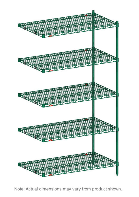 Metro AN426K3 30" W x 21" D Green 4 Shelves Super Erecta Add-On Shelving Unit