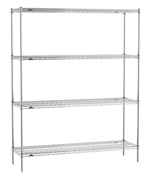 Metro EZ1860NC-4 60" W x 18" D Chrome 4 Wire Shelves Super Erecta Convenience Pak Shelving Unit