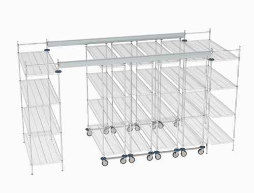 Metro TT14-E2460M1860C 168" W x 60" D Chrome Wire Shelving Overhead Top-Track EZ Order Model