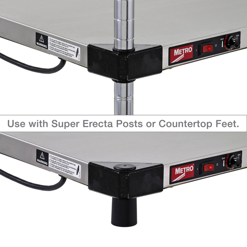 Metro HS1424 24" W x 14" D Stainless Steel Super Erecta Hot Heated Shelf - 120 Volts