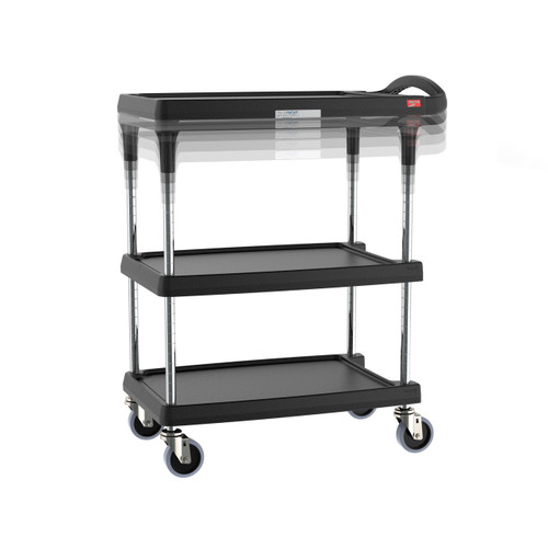 Metro MY1627-34BL-PL 31.5" W Plastic Utility Three Shelves Mycart Plus Series