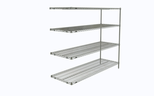 Metro AN576C 72" W x 24" D Chrome 4 Wire Shelves Super Erecta Add-On Unit Shelving Unit
