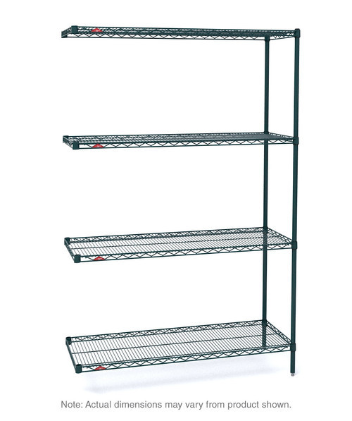 Metro AN516K3 24" W x 24" D Green 4 Shelves Super Erecta Add-On Shelving Unit