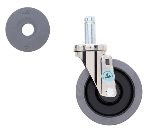 Metro 5MBESD 5" Stem Conductive with Brake Caster