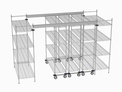 Metro TT12-E2460M1860C 144" W x 60" D Chrome Wire Shelving Overhead Top-Track EZ Order Model