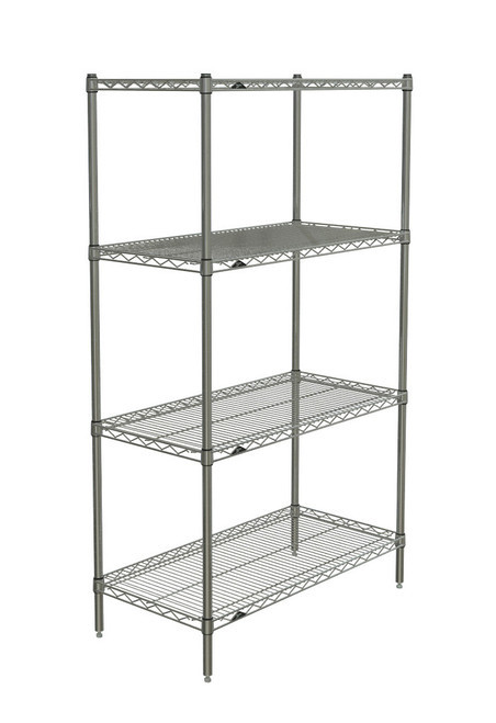 Metro N336BR 36" W x 18" D Green Epoxy Coated 4 Wire Shelves Super Erecta Starter Shelving Unit