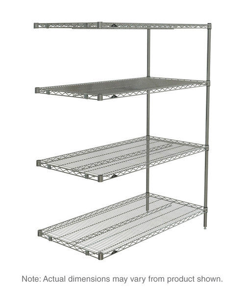 Metro AN516C 24" W x 24" D Silver 4 Shelves Super Erecta Add-On Shelving Unit