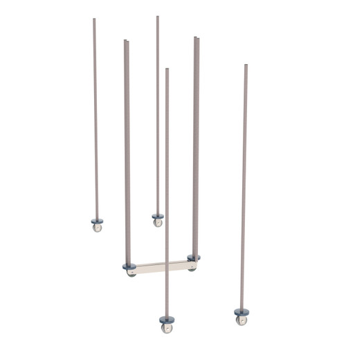 Metro LBTM24K4 Metroseal Gray Epoxy-Coated Mobile Unit Kit qwikTRAK High Density Double Deep Storage System