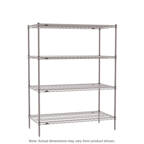 Metro SE-215463K4-S-4 54" W x 21" D x 63" H Gray Epoxy Coated Super Erecta Starter Shelving Unit