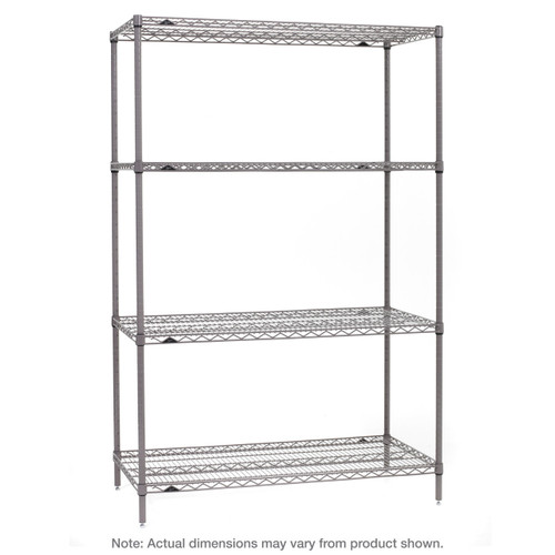 Metro SE-243674K4-S-4 36" W x 24" D x 74" H Gray Epoxy Coated Super Erecta Starter Shelving Unit