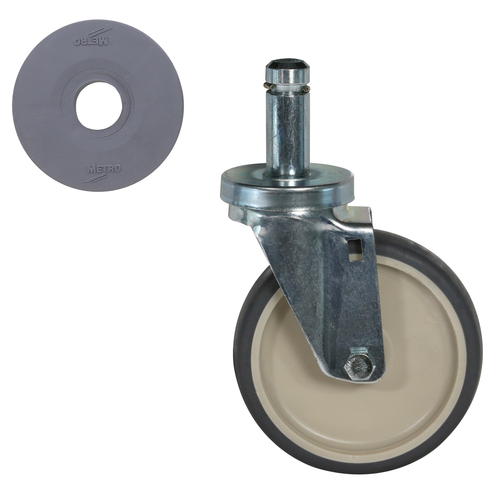 Metro N5MFTP 5" Dia. Chromate Plated Super Erecta Stem Caster for Swivel