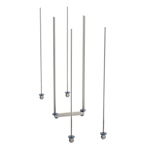 Metro LBTM24S Stainless Steel Mobile Unit Kit HD qwikTRAK High Density Double Deep Storage System