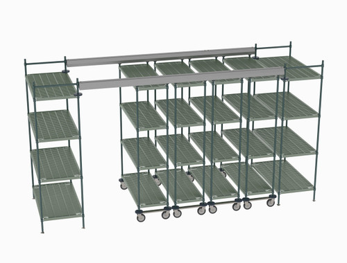 Metro TT14-E2448M1848P 168" W x 48" D Polymer or Wire Shelving Overhead Top-Track EZ Order Model