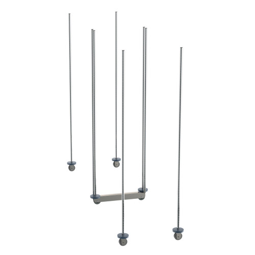 Metro LBTM24C Chrome Mobile Unit Kit HD qwikTRAK High Density Double Deep Storage System