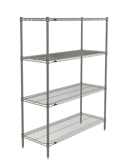 Metro N356BR 42" W x 18" D Zinc 4 Wire Shelves Super Erecta Starter Shelving Unit
