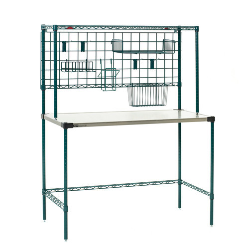 Metro SMSP2448NK3 48" W Stainless Steel Super Erecta Pref Station with Mounted Smartwall System