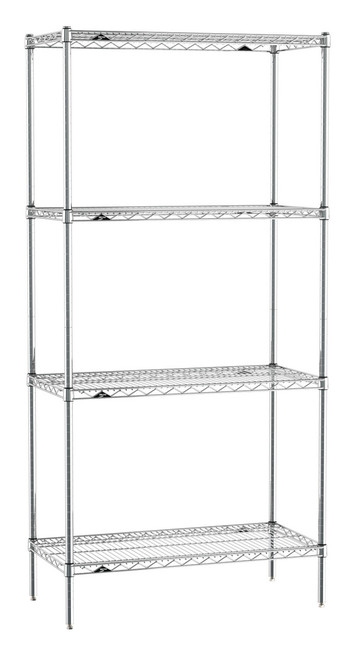 Metro EZ1836NC-4 36" W x 18" D Chrome 4 Wire Shelves Super Erecta Convenience Pak Shelving Unit