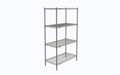 Metro N336C 36" W x 18" D Chrome 4 Wire Shelves Super Erecta Starter Shelving Unit