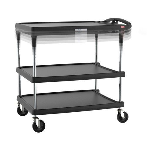 Metro MY2636-35BL-PL 40.25" W Plastic Utility Three Shelves Mycart Plus Series