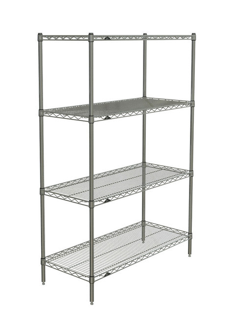 Metro N346BR 42" W x 18" D Zinc 4 Wire Shelves Super Erecta Starter Shelving Unit