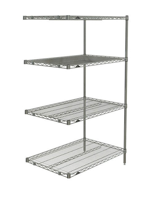 Metro AN536BR 36" W x 24" D Zinc 4 Wire Shelves Super Erecta Add-On Shelving Unit