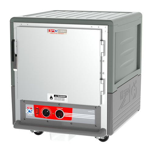 Metro C533-HLFS-U-GY C5 3 Series Gray Undercounter Insulated Heated Holding Cabinet with Solid Door and Universal Wire Slides - 120 Volts