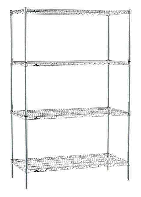 Metro EZ2448NC-4 48" W x 24" D Chrome 4 Wire Shelves Super Erecta Convenience Pak Shelving Unit