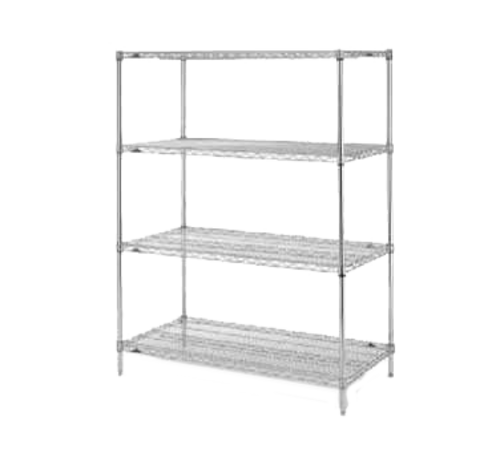 Metro EZ1848BR-4 48" W x 18" D Zinc 4 Wire Shelves Super Erecta Convenience Pak Shelving Unit