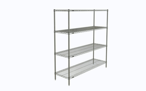 Metro N366C 60" W x 18" D Chrome 4 Wire Shelves Super Erecta Starter Shelving Unit