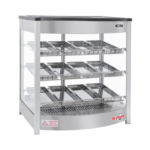 Skyfood FWD3S12P 25.63" W Stainless Steel Base Straight Glass Steam Line Food Warmer Display Case - 120 Volts