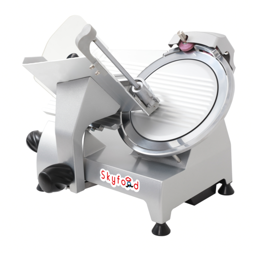 Skyfood GL250F 10" Dia. Anodized Aluminum Manual Feed Economy Slicer - 110 Volts