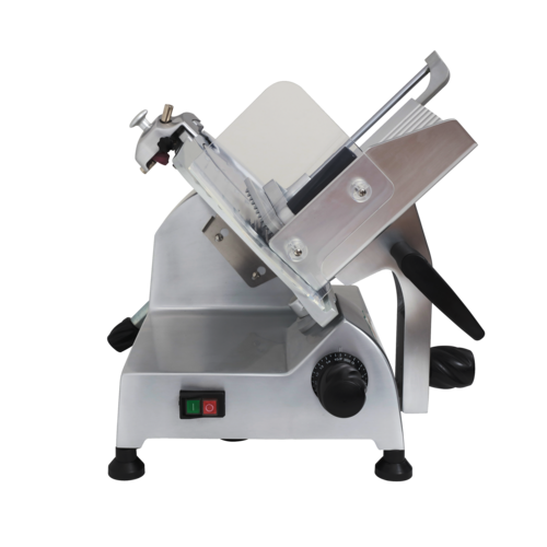 Skyfood GL300F 12" Dia. Anodized Aluminum Manual Feed Economy Slicer - 110 Volts