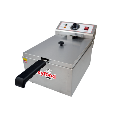 Skyfood FE-10-N 10 Lbs. Stainless Steel Countertop Electric Full Pot Fryer - 110 Volts