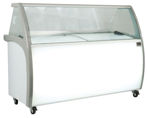 Kelvinator KCHDP10 20.30 Cu. Ft. White Slanted Glass Ice Cream Dipping Cabinet - 115 Volts