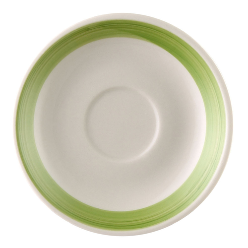 CAC China R-36-G 4.5" Dia. American White Ceramic Round Rainbow Saucer (3 Dozen Per Case)
