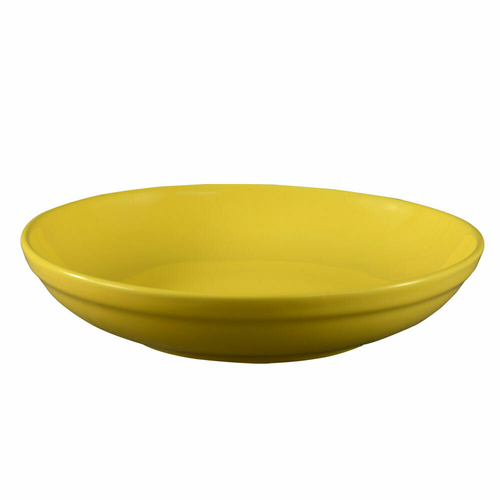 CAC China SAL-2-Y 10" Dia. 48 Oz. Yellow Ceramic Round Festiware Salad Bowl (1 Dozen)