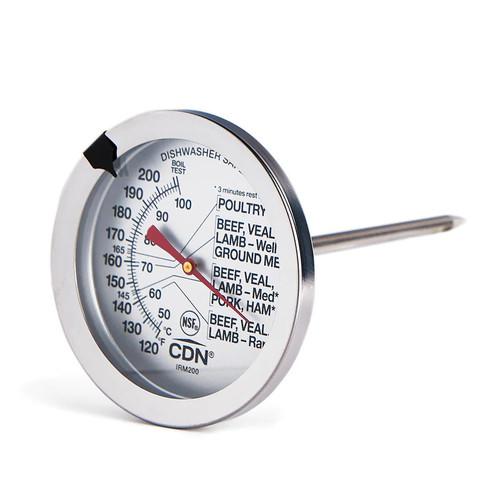 CDN IRM200 5" Stem Stainless Steel Dial Type Meat or Poultry Ovenproof Thermometer