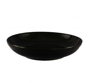 CAC China SAL-2-BLK 10.5" Dia. 48 Oz. Black Ceramic Round Festiware Salad Bowl (1 Dozen)