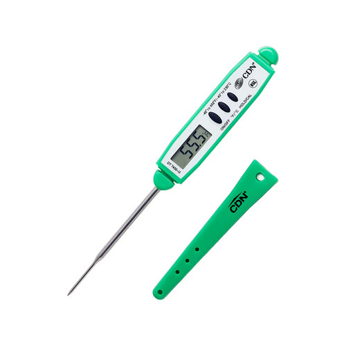 CDN DTT450-G 2.75" Green Stainless Steel Stem High Heat Thin Tip Pocket Thermometer