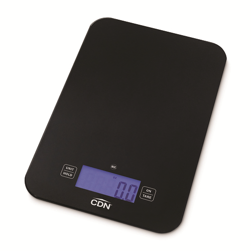 CDN SD1502-BK 15 Lbs. Black Tempered Glass Plastic Housing Rectangular Platform Digital Portion Control Scale