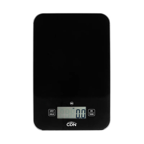 CDN SD1502-BK 15 Lbs. Black Tempered Glass Plastic Housing Rectangular Platform Digital Portion Control Scale