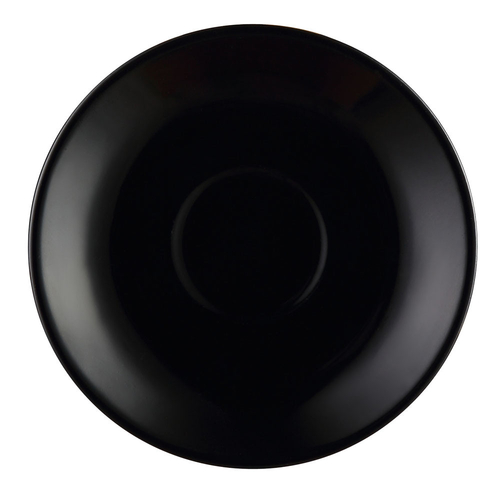 CAC China LV-36-BLK 4.5" Dia. Black Ceramic Round Las Vegas After Dinner Cup Saucer (3 Dozen Per Case)