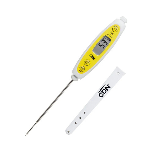 CDN DTTW572 3.5" Yellow Stainless Steel Stem Digital Type Thin Tip Pocket Thermometer
