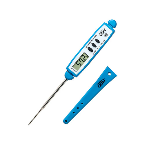 CDN DTT450-B 2.75" Blue Stainless Steel Stem High Heat Thin Tip Pocket Thermometer